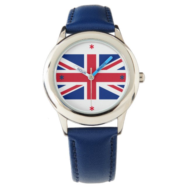 Montre couleur Union Jack (devant)