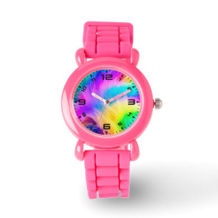 Montre Couleurs arc-en-ciel Conception de fourrure