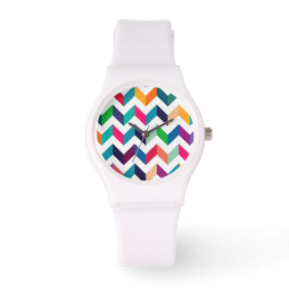 Montre Couleurs sauvages Motifs Cheveron