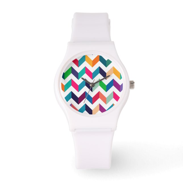 Montre Couleurs sauvages Motifs Cheveron (Recto)
