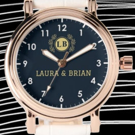 Montre Couple Gift His and Her name monogram initials
