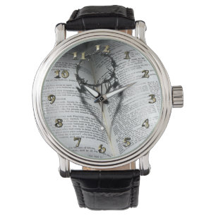 Montre Couronne d'épines Coeur et Bible