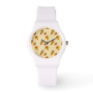 Montre Cozy autumn maple leaves oak leaves
