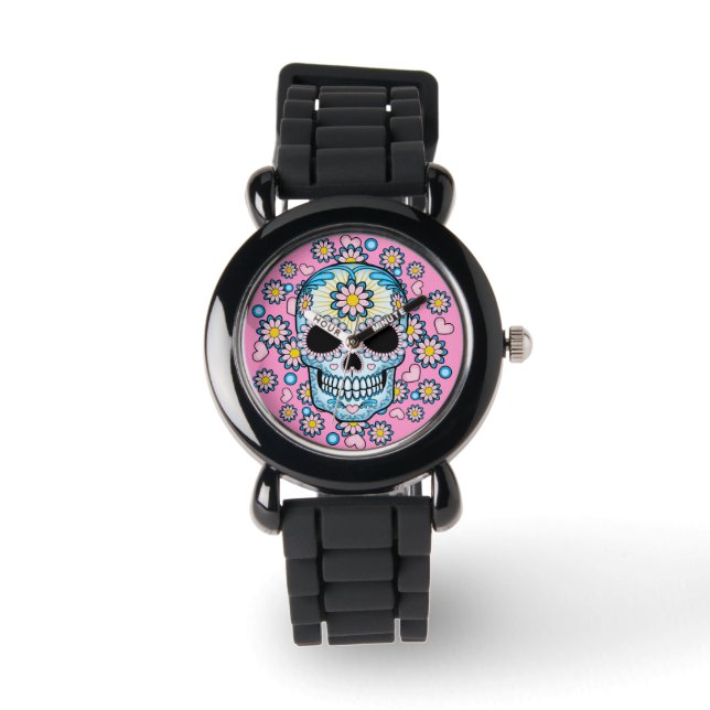 Montre Crâne à sucre coloré (Recto)