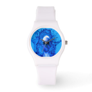 Montre Crâne bleu d'alien