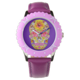 Montre Crâne de fleurs 4 - Tropical
