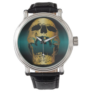 Montre Crâne doré Crâne Métallurgique Crâne d'or