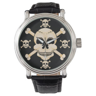 Montre crâne et ossature croisée