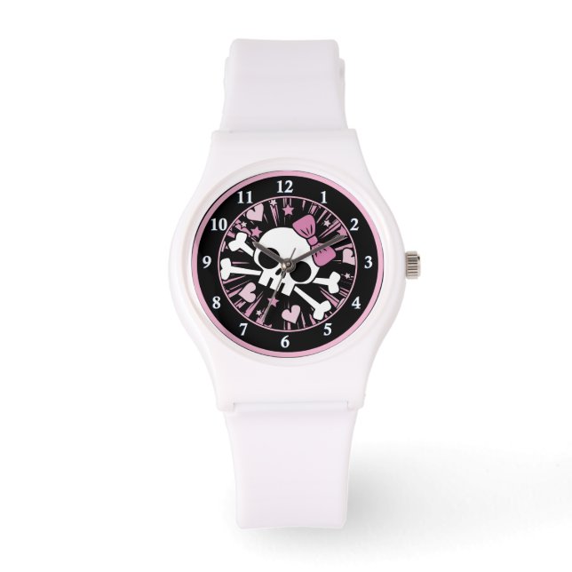 Montre Crâne mignon et os croisés (Recto)