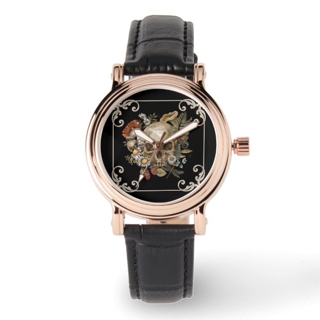 Montre Crâne mystique Noir Vintage (Recto)