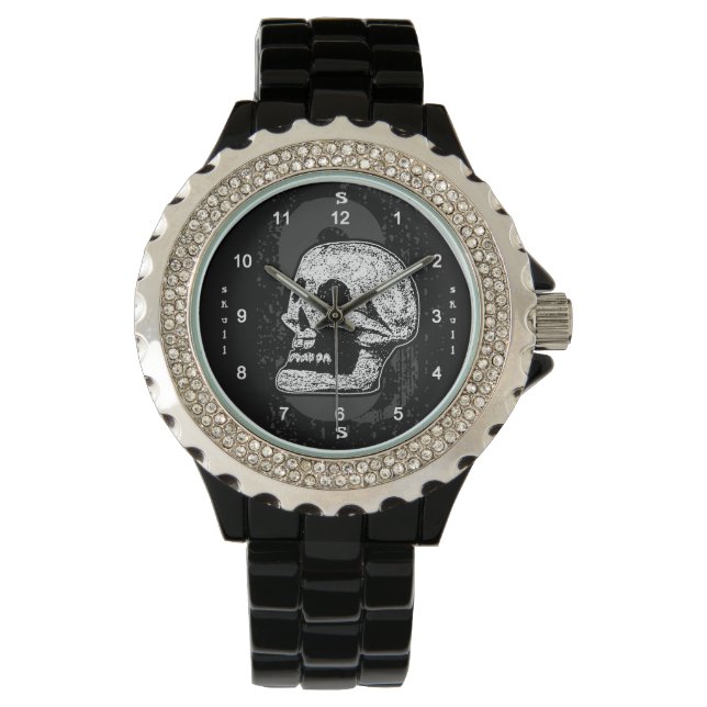 Montre Crâne - Noir Et Blanc (devant)