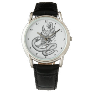 Montre Crâne - Tête diabolique avec serpent
