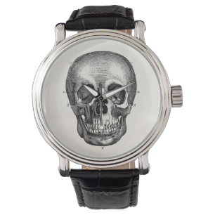 Montre Crâne vintage des années 1800 Crâne Retro Skeleton