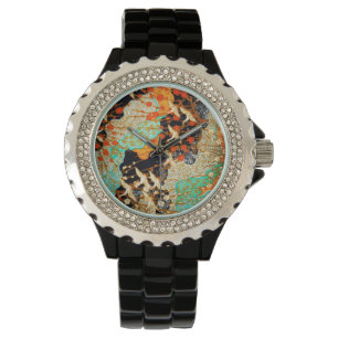 MONTRE CRANES DE VOL AVEC FLEURS DE PRINTEMPS