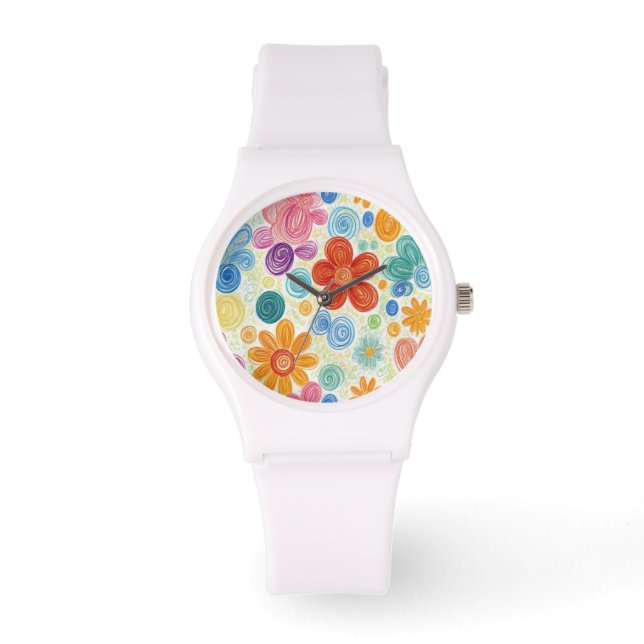 Montre Crayon Doodle Daisy Design (Recto)