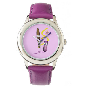 Montre Crayon et pinceau de bande dessinée