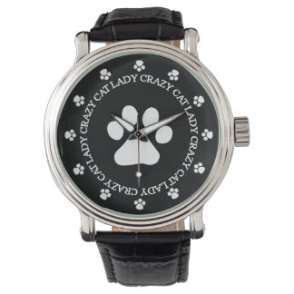 Montre Crazy Cat Lady Empreinte de patte