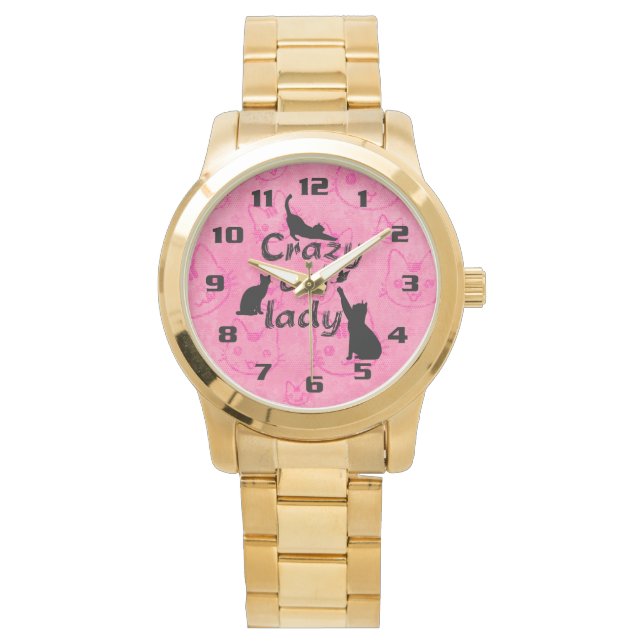 Montre Crazy Chat Lady Amusant Amusant et Cool Playchats (devant)