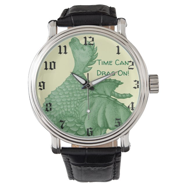 Montre créature imaginaire mythique dragon vert (devant)