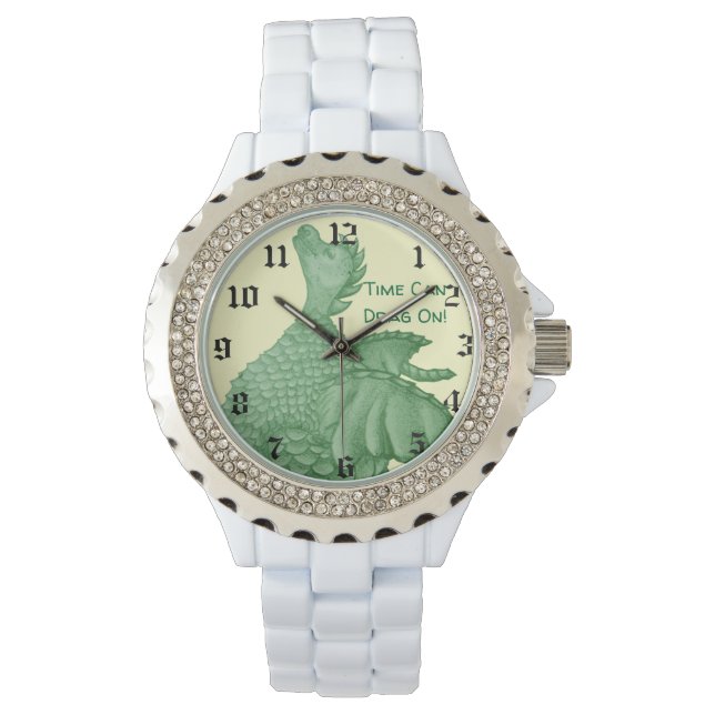Montre créature imaginaire mythique dragon vert mignon (devant)