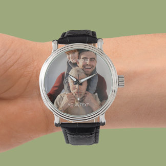Montre Créez Votre Propre Cadeau de Texte de Photo Souven