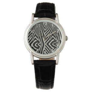 Montre Crème Et Zèbre Noir,