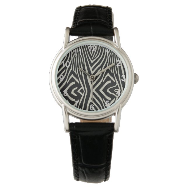Montre Crème Et Zèbre Noir, (devant)