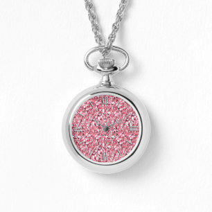 Montre cristal druzy - quartz rose rose
