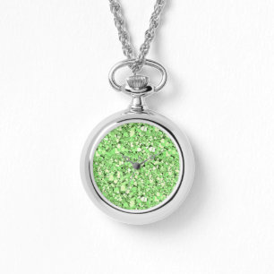 Montre cristal druzy - vert peridot