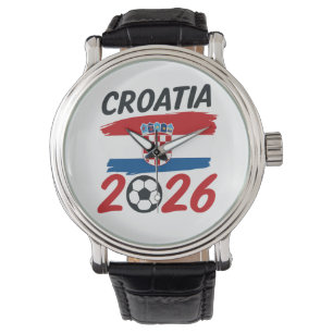 Montre Croatie 2026 Design de Fan de Football Drapeau Cou