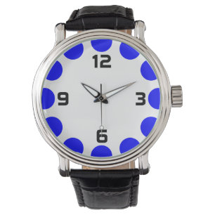 Montre Croissant couleur - Bleu et blanc