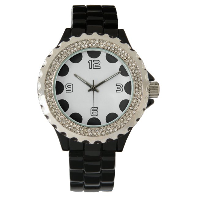 Montre Croissant couleur - Noir et Blanc v2 (devant)