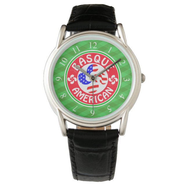 Montre Croix basque-américaine Euskara Lauburu (devant)