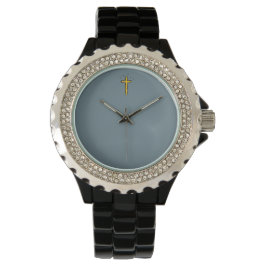 Montre Croix de gris bleu