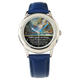 Montre Croix de la foi chrétienne d'or avec le Père, guid