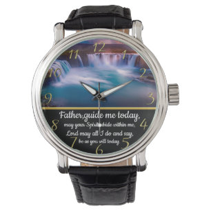 Montre Croix de la foi chrétienne d'or avec le Père, guid