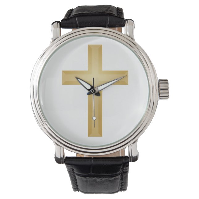 Montre Croix d'or chrétienne (devant)