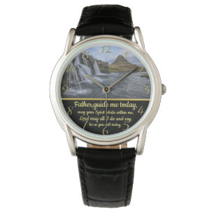 Montre Croix Gold Christian Faith avec cascade jaune