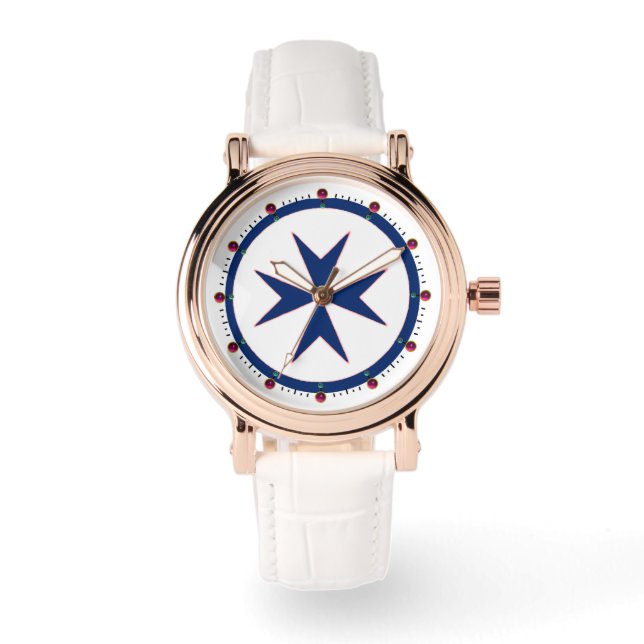 Montre Croix octogonale BLUE CORSAIR STYLE (Recto)