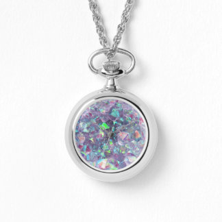 Montre Crystal Géode Opalescent - Violet/Bleu,