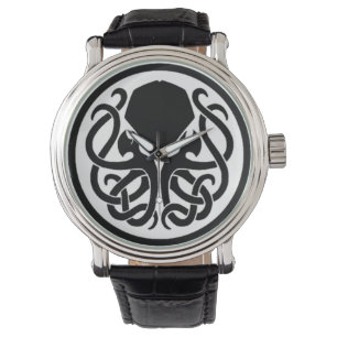 Montre Cuir vintage noir tribal de Cthulhu