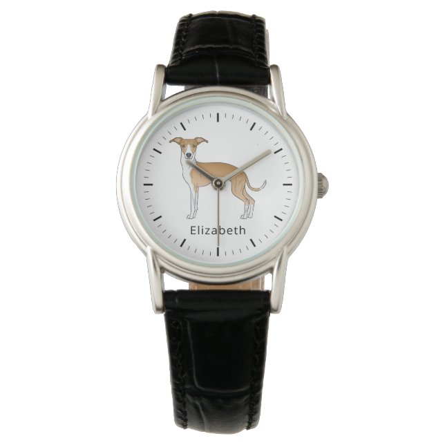 Montre Cuisine Italienne Faune Et Blanc Greyhound Avec No (devant)