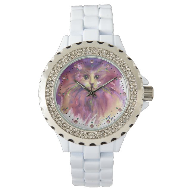 MONTRE CUISINE PURPLE, CUTE CUTE CUTE CAT PORTRAIT (devant)