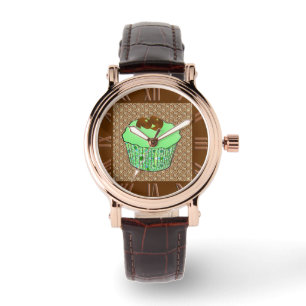 Montre Cupcake au chocolat congelé à la menthe, Arrière -