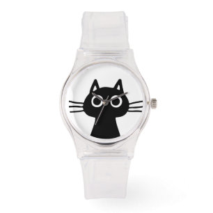 Montre Curieux chat Kitty noir   Funky Feline