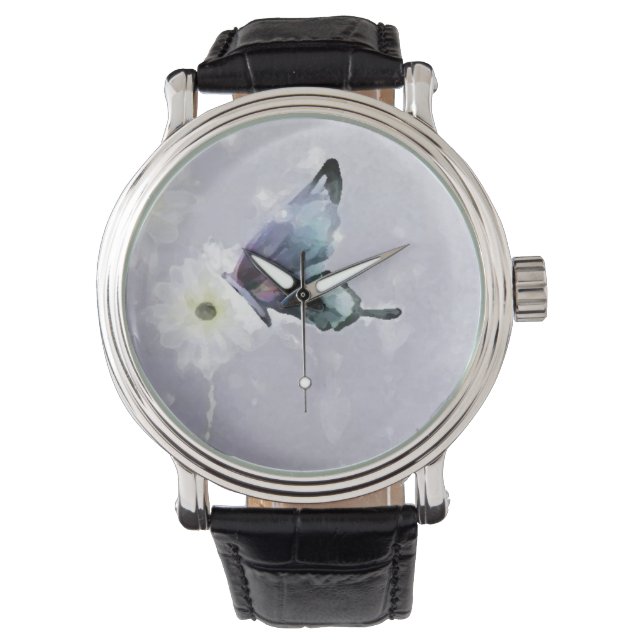 Montre Custom butterfly blue (devant)