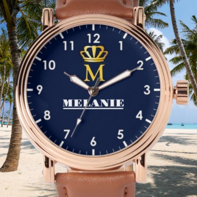 Montre Custom Name Luxury Royal Elegant Monogran  (Créateur téléchargé)