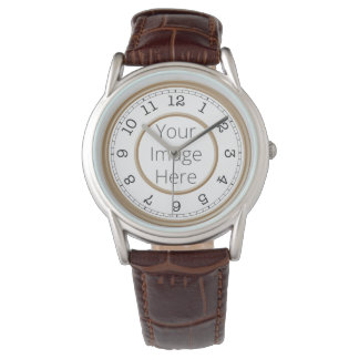 Montre Custom Photo Brown Moderne Minimaliste
