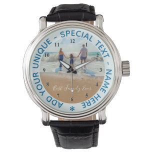 Montre Custom Text and Photo Best Family Ever Your Desing