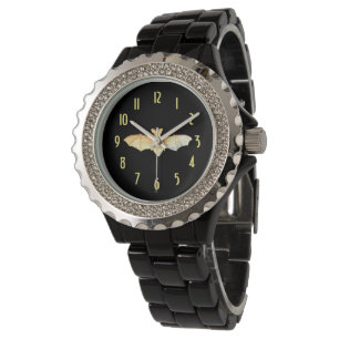 Montre Cute Bat aux Numéros Jaunes femmes